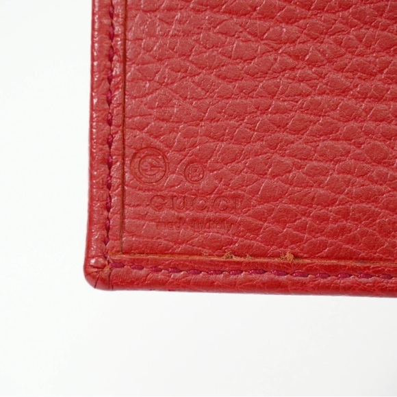 43-25 Preloved Gucci Scarlet Leather Wallet with Interlocking Reverse GG in Gold - Picture 11 of 12